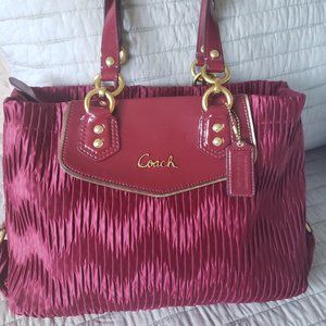 Coach Handbag Cherry Red Excellent Condition